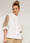 Naya Mesh Sleeve Shirt, White
