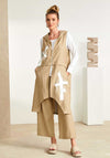 Naya Zipped Longline Sleeveless Jacket, Beige