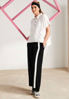 Naya Contrast Panel Wide Leg Trousers, Black and White
