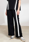 Naya Contrast Panel Wide Leg Trousers, Black and White