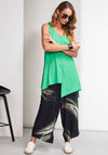 Naya Asymmetric Hem Lone Line Vest Top, Green