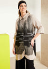 Naya Spray Longline Shirt, Beige and Black