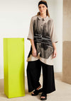 Naya Spray Longline Shirt, Beige and Black