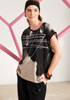 Naya Spray Print T Shirt, Beige and Black