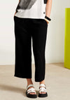 Naya Crinkle Cropped Wide Leg Trousers, Black