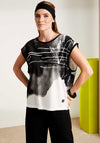 Naya Spray Print T Shirt, White and Black