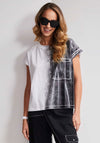 Naya Spray Print Pocket Detail Top, White