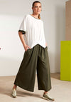 Naya Elasticated Wide Leg Trousers, Green