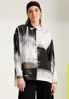 Naya Brush Stroke Print Shirt, Black and White