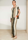 Naya Wide Stripe Print Trousers, Khaki Green