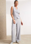 Naya Tailored Wide Leg Trousers, Light Grey