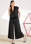 Naya Striped Buttoned Waistcoat, Black and White