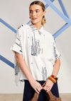 Naya Scratch Print Textured Shirt, White and Navy