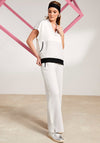 Naya Contrast Panel Wide Leg Trousers, Off White