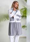 Naya Contrasting Drawstring Hooded Jacket, White & Dove