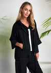 Naya Drawstring Hem Hooded Jacket, Black