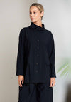 Naya Button Detail Dip Hem Jacket, Black