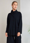 Naya Button Detail Dip Hem Jacket, Black