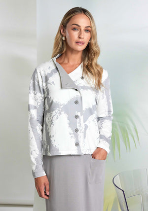Naya Graphic Print Button Jacket, Off White