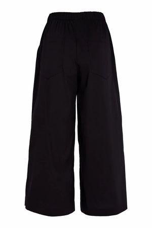 Naya Side Pocket Crop Wide Leg Trousers, Black