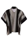 Naya Striped Organza Pocket Detail Shirt, Black