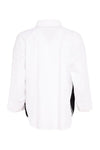 Naya Stripe Detail Cropped Sleeve Shirt, White