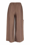 Naya Wide Leg Pocket Detail Ankle Trousers, Brown