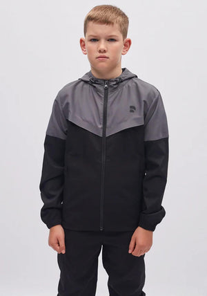Diesel Boys Nate Windbreaker Long Sleeve Jacket, Black