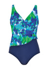Naturana Wrap Panel Control Swimsuit, Blue