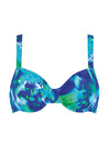 Naturana Graphic Print Underwire Bikini Top, Blue Multi