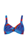 Naturana Beachwear Print Non Wire Bikini Top, Blue
