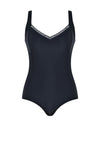Naturana Beachwear V-neck Low Back Swimsuit, Black