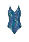 Naturana Print Shaping Swimsuit, Blue