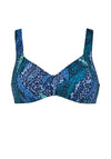 Naturana Print Padded Non Wire Bikini Top, Blue