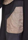 Naya Quilted Jersey Panel Coat, Black & Mink
