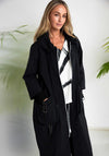 Naya Hooded With D-Ring Pocket Trimmed Coat, Black
