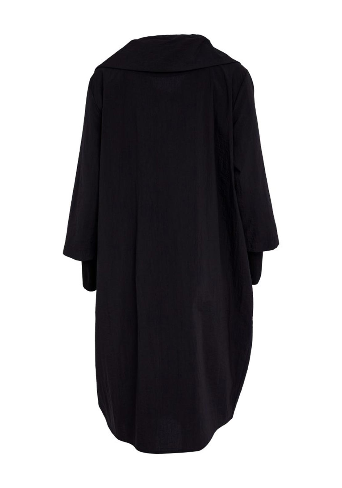 Naya Hooded With D-Ring Pocket Trimmed Coat, Black