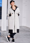 Naya Quilted Hooded Side Zip Coat, Stone Grey