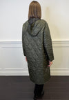 Naya Quilted Hooded Longline Coat, Green
