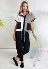 Naya Two Tone Hooded With Contrasting Panel Jacket, White and Beige