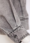 Naya Washed Effect Tencel With Button Closing Jacket, Grey