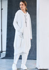 Naya Jacquard Hooded Long Jacket, Off White