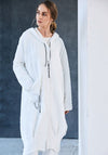 Naya Jacquard Hooded Long Jacket, Off White