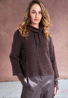 Naya Funnel Neck Knit Top, Brown