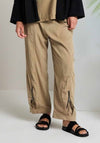 Naya Pull Up Zip Cuff Detail Trousers, Tan