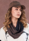 Naya Two Tone Soft Jersey Neck Scarf, Brown & Black