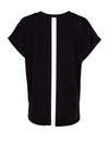 Naya V Neck Stripe Top, Black
