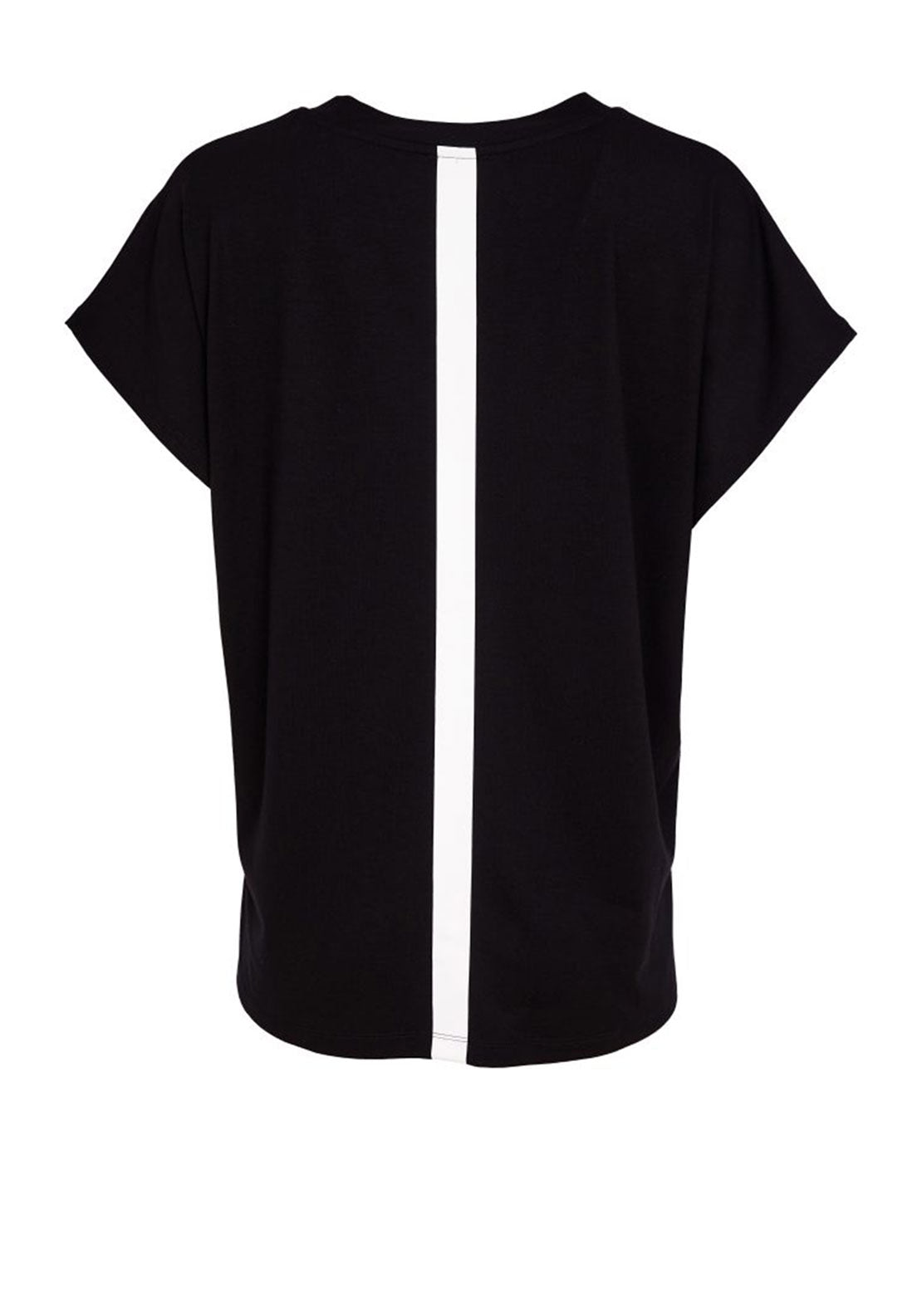 Naya V Neck Stripe Top, Black