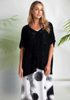 Naya Waffle Effect Knit V Neck Top, Black