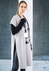 Naya Longline V Neck Dipped Hem Top, Grey
